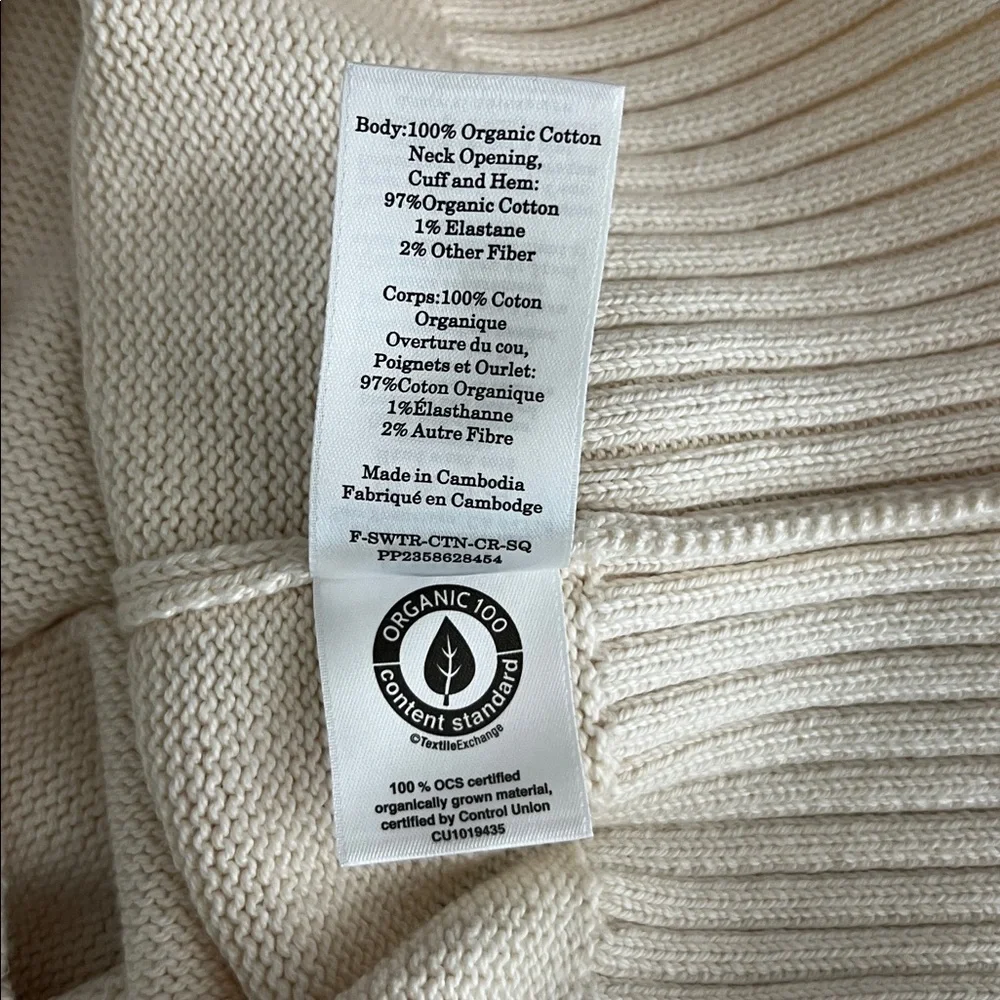 NWT Everlane Organic Cotton The Boxy Sweater in Everyday Cotton Canvas Size XS - Picture 9 of 13